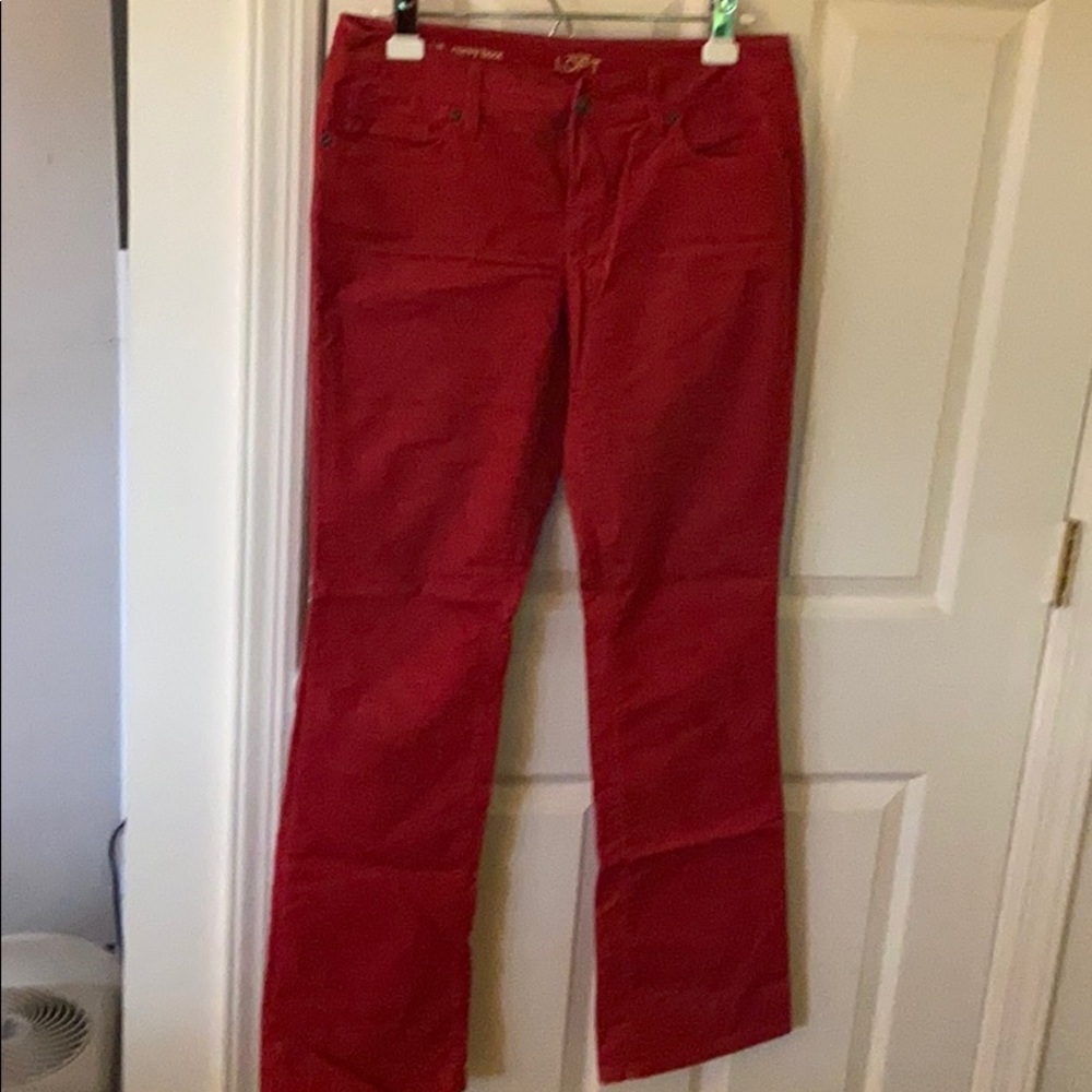 Pants, Red Corduroy, Ann Taylor Loft